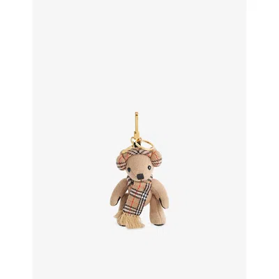 BURBERRY WOMENS SAND THOMAS BEAR WOOL AND CASHMERE BAG CHARM