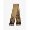 Burberry Womens  Tower Bridge Fringed Cashmere Scarf In Sand