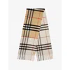 Burberry Womens Sand/pebble White Contrast Check Cashmere Scarf In Multi