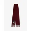 Burberry Womens Sash Red Check Label Cashmere Scarf In Burgundy