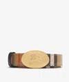 Burberry Leather Ekd Stamp Reversible Belt In Brown