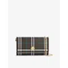 Burberry Womens Hannah Coated-canvas Wallet-on-chain Snug Ip Check In Snug Ip Check