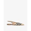 Burberry Check Birdie Slingback Ballerina Flats Women