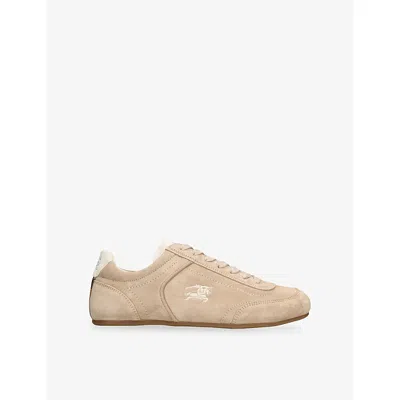 Burberry Womens Taupe Knight Runner Leather Trainers Eur 39.5 / 6.5 Uk In Animal Print