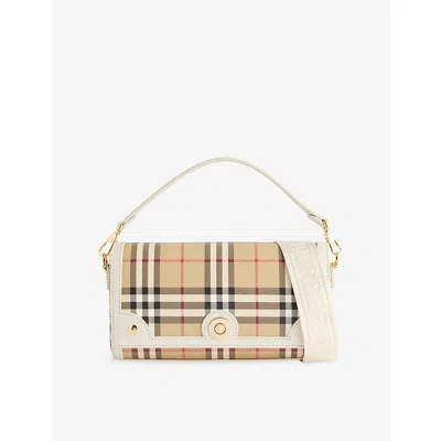 Burberry Womens Vntg Chk/soap Note Coated Canvas Top-handle Bag