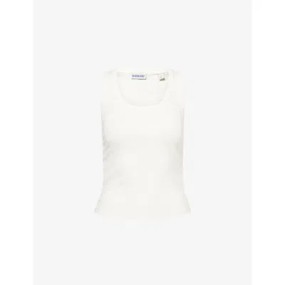 Burberry Womens White Festival Stretch-cotton Vest Top