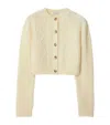 Burberry Wool-alpaca Cropped Aran Cardigan In Neutrals
