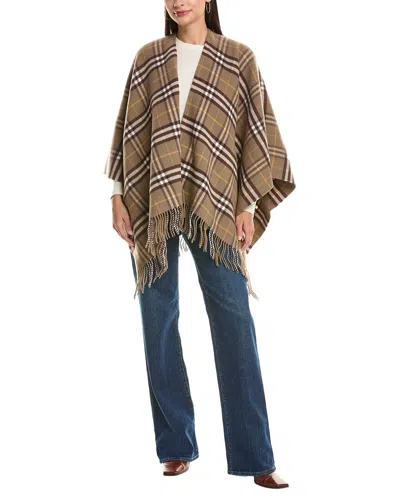 Burberry Wool & Cashmere-blend Cape In Brown