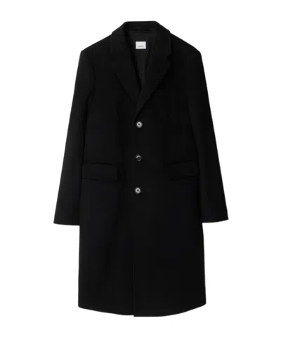 Burberry Wool And Cashmere Blended Coat In Black