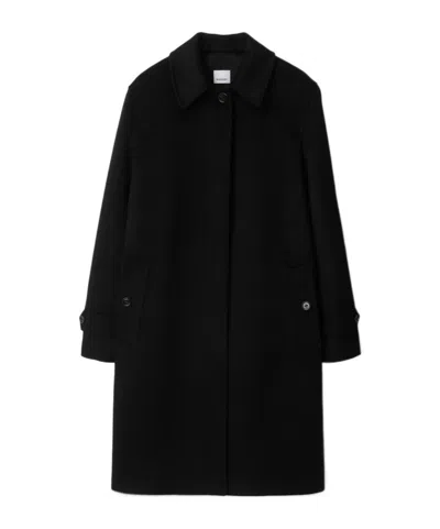 Burberry Wool And Cashmere Blended Coat In Black