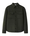 Burberry Wool Cashmere Overshirt In Lake Color/wind Gray
