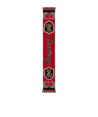Burberry Wool And Cashmere Blended Scarf In Red