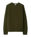 Burberry Wool And Cashmere Sweater With Logo Pendant In Black