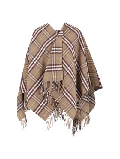 Burberry Wool And Cashmere Cape In Multi