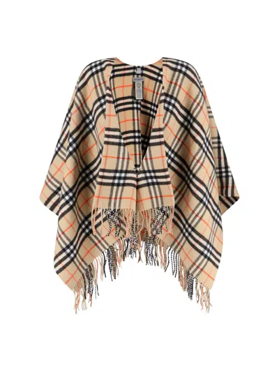 Burberry Wool And Cashmere Cape In Pattern