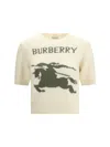Burberry Wool-cashmere Short-sleeve Sweater In Neutral