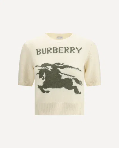 Burberry Wool And Cashmere Ekd Knit In White