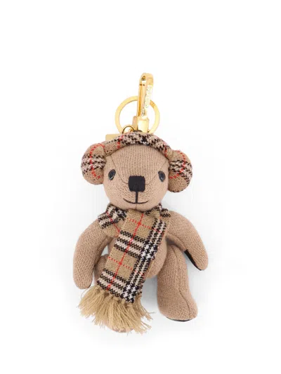 Burberry Wool And Cashmere Keyring In Neutral