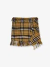 Burberry Women Wool And Cashmere Check Scarf Style Skirt