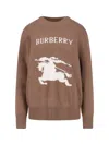Burberry Graphic Long Sleeve Crew Neck Knitwear In Brown