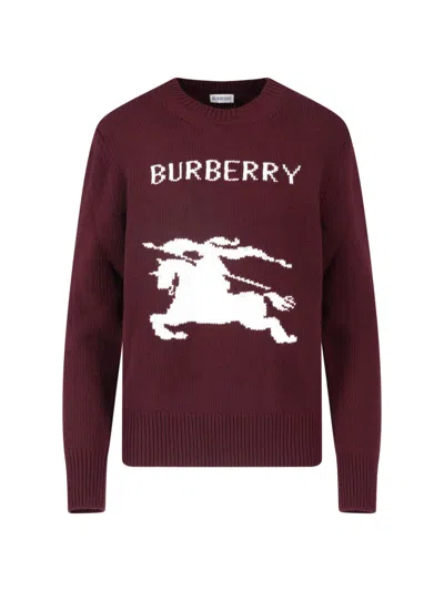 Burberry Wool And Cashmere Sweater "knight" In Red