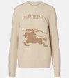 Burberry Equestrian Knight Wool Sweater In Neutral