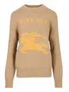 Burberry Wool And Cashmere Sweater With Ekd Knitwear Brown In Neutral