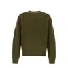 Burberry Wool And Cashmere Sweater With Logo Pendant In Green