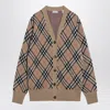 Burberry Wool And Mohair Blend Check Cardigan Women