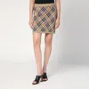 Burberry Embroidered Wool Blend Mini Skirt In Brown