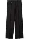 Burberry Suit Pants In Navy Blue Wool. Straight-leg Cut. Zippered Closure And Belt Clip.