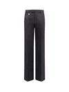 Burberry Suit Pants In Navy Blue Wool. Straight-leg Cut. Zippered Closure And Belt Clip. In Black