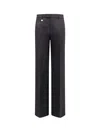 Burberry Suit Pants In Navy Blue Wool. Straight-leg Cut. Zippered Closure And Belt Clip. In Black