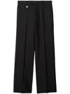 Burberry Wool And Silk Blend Trousers In Black