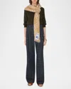 Burberry Wool & Silk Check Ekd Scarf