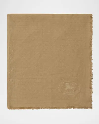 BURBERRY WOOL & SILK CHECK JACQUARD SCARF