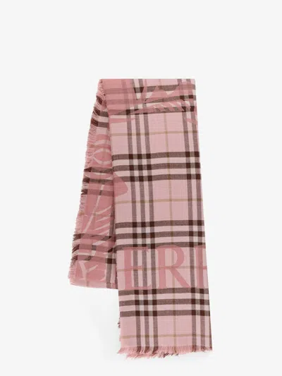 Burberry Men Wool And Silk Scarf In Gray