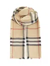 Burberry Wool And Silk Scarf Scarves And Foulards Multicolor In Neutral