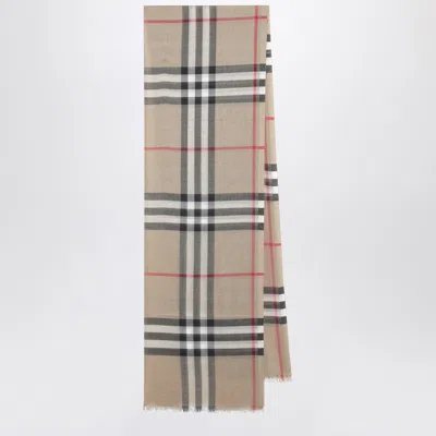 Burberry Wool And Silk Scarf With Check Motif In Multi