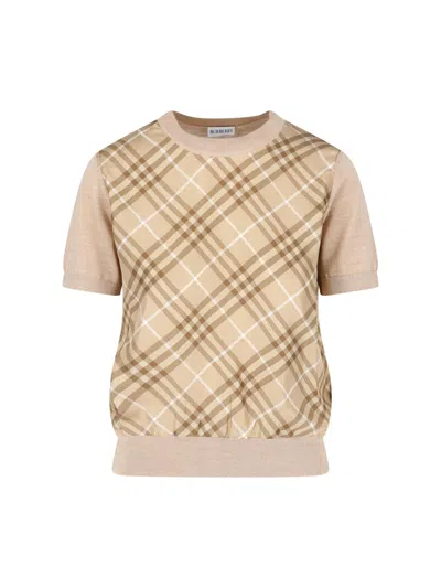 Burberry Wool And Silk Sweater In Neutral