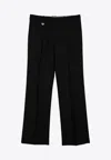 Burberry Suit Pants In Navy Blue Wool. Straight-leg Cut. Zippered Closure And Belt Clip. In Black