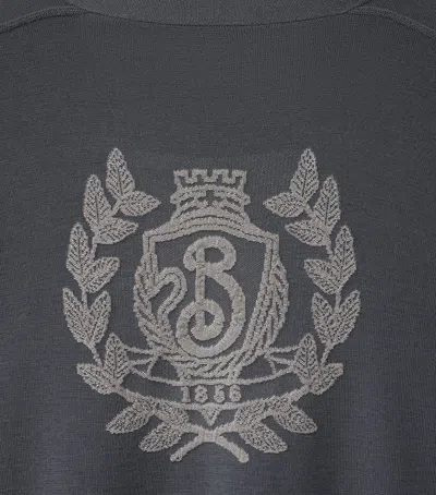 Burberry Wool B Crest Cardigan In Gray