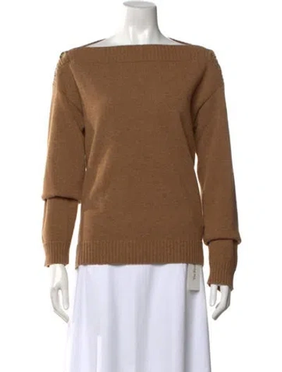 Pre-owned Burberry Wool Bateau Neckline Sweater In Neutral