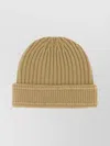 Burberry Wool Beanie With Folded Cuff And Ribbed Texture