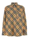 Burberry Check Wool Overshirt In Beige
