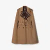 Burberry Wool Belmont Trench Cape In Brown