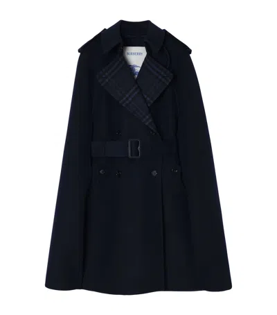 Burberry Wool Belmont Trench Cape In Multi