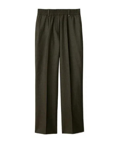 Burberry Wool Belt-loop Casual Pants In Ravine Color