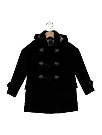 Pre-owned Burberry Babies' Wool Black Coat With Button And Zip Closure