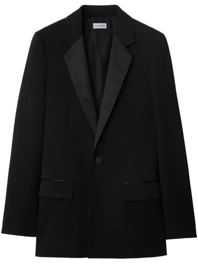 Burberry Wool Blazer In Black